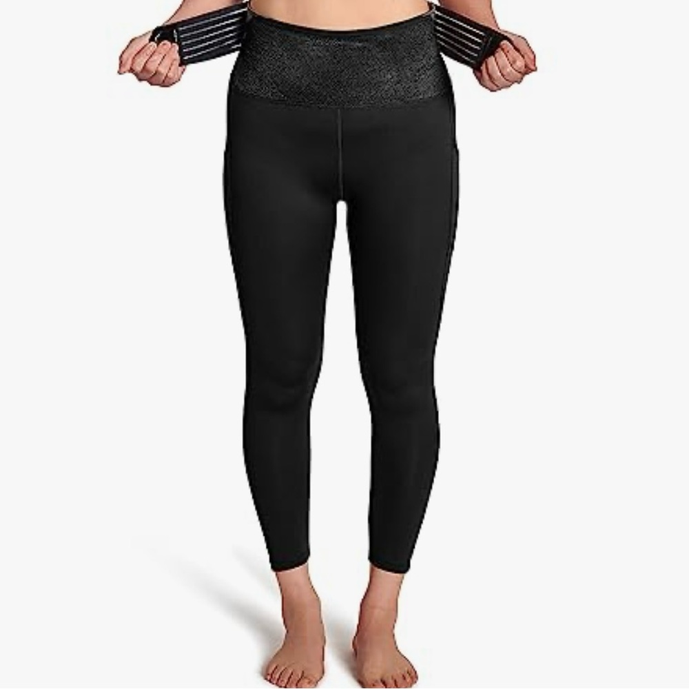 Tommie Copper Adjustable Lower Back Support 24” Leggings Size Large New